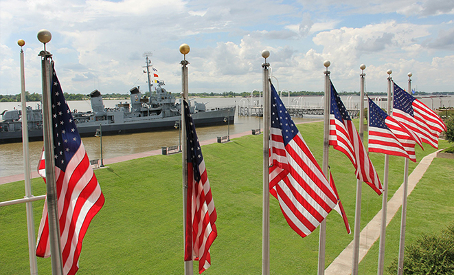 US Flag & War ships